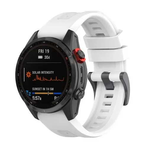 Correa de Reloj para Garmin Fenix 7X 26mm Silicona Liberación Rápida (Blanco)