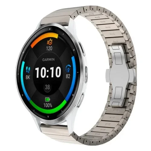 Correa de Reloj para Garmin Venu 3 de Aleación con Hebilla de Mariposa y Pintura 22mm (Titanio)