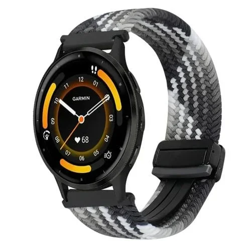 Correa de Reloj para Garmin Venu 3 Trenzada con Hebilla Magnética de 22mm (Negro)