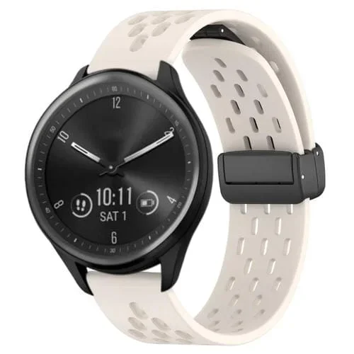 Correa de Reloj para Garmin Vivomove Sport Silicona Cierre Magnético Plegable 20mm (Starlight)