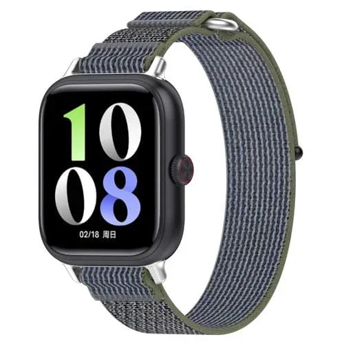 Correa de Reloj para Vivo Watch GT Loop Nailon con Cierre de Gancho y Bucle (Verde Gris)