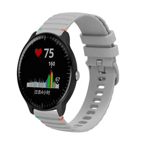 Correa de Reloj Silicona 20mm para Garmin Vivoactive 3 Music (Gris)