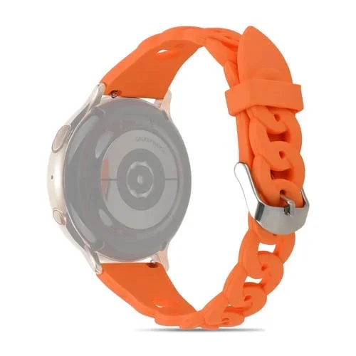 Correa de Reloj Silicona 22mm con Hebilla de Anillo (Naranja)