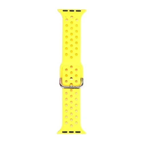 Correa de Reloj Silicona Apple Watch Series 8 y 7 41mm Se 2 6 5 4 40mm 3 2 1 38mm (Amarillo Brillante)