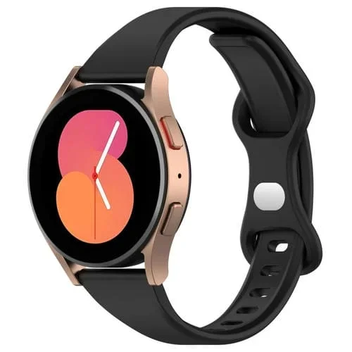 Correa de Reloj Silicona Delgada 22mm con Hebilla Inversa (Negro)