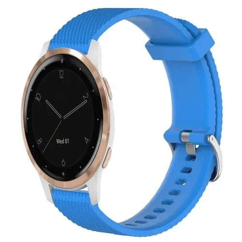 Correa de Reloj Silicona Garmin Active S 18mm con Textura Diamante (Azul Cielo)