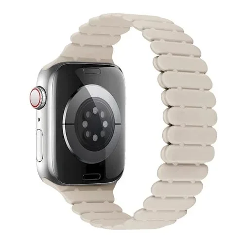 Correa de Reloj Silicona Magnética Bambú Apple Watch Series 9 41mm (Starlight)