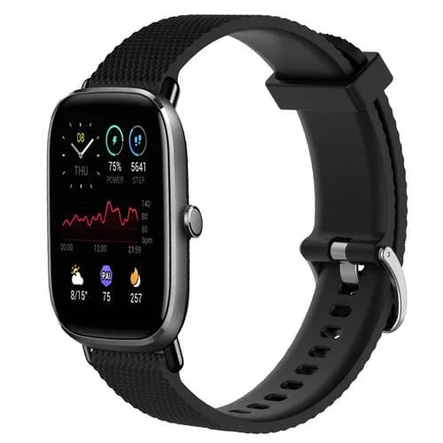 Correa de Reloj silicona para Amazfit GTS 2 Mini 20mm con textura de diamante (Negro)