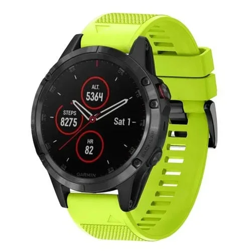 Correa de Reloj Silicona para Garmin Fenix 5 Plus Liberación Rápida 22mm (Verde Lima)