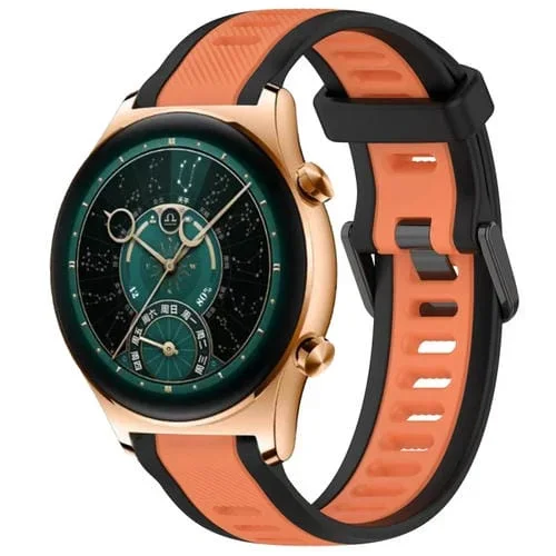 Correa de Reloj Silicona para Honor Watch GS 4 22mm (Naranja + Negro)
