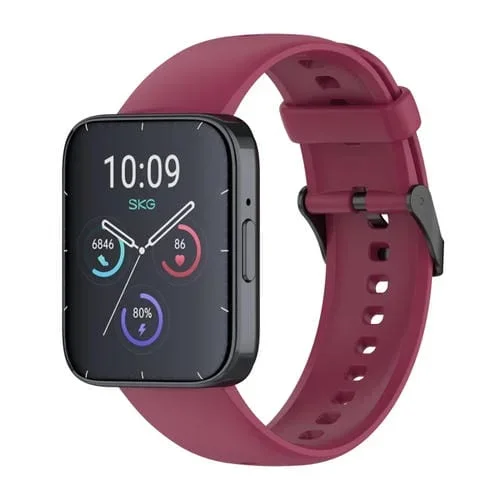 Correa de Reloj Skg V9 Pro Silicona Líquida con Hebilla Negra (Rojo Vino)