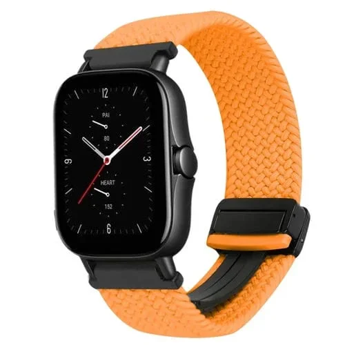 Correa de Reloj Trenzada 20mm con Hebilla Magnética para Amazfit GTS 2E (Naranja)