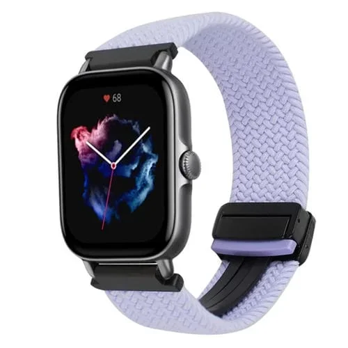 Correa de Reloj Trenzada 20mm con Hebilla Magnética para Amazfit GTS 3 (Morado)