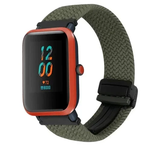Correa de Reloj Trenzada Amazfit Bip 20mm Hebilla Magnética (Verde Oliva)