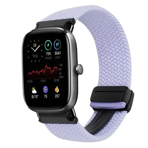 Correa de Reloj Trenzada Amazfit Gts4 Mini 20mm con Hebilla Magnética (Morado)