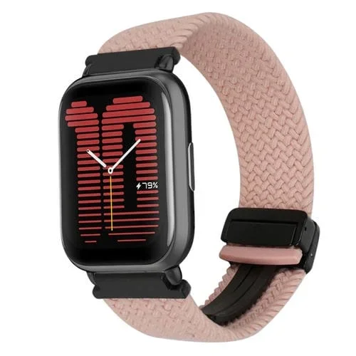 Correa de Reloj Trenzada con Hebilla Magnética 20mm para Amazfit Active (Rosa)