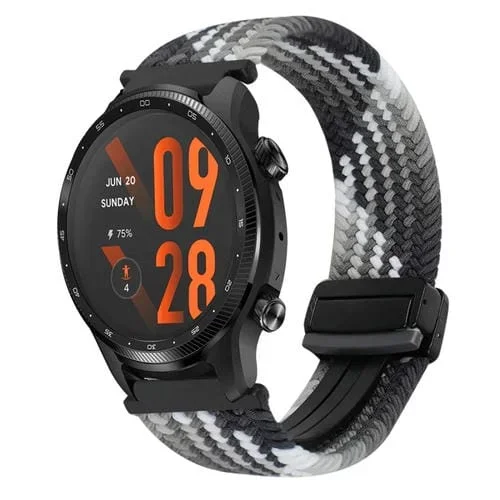Correa de Reloj Trenzada con Hebilla Magnética 22mm para Ticwatch Pro 3 (Negro)