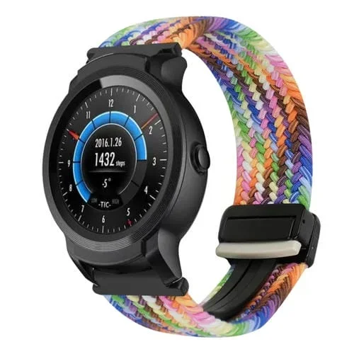 Correa de Reloj Trenzada con Hebilla Magnética de 22mm para Ticwatch E2 (Colorida)