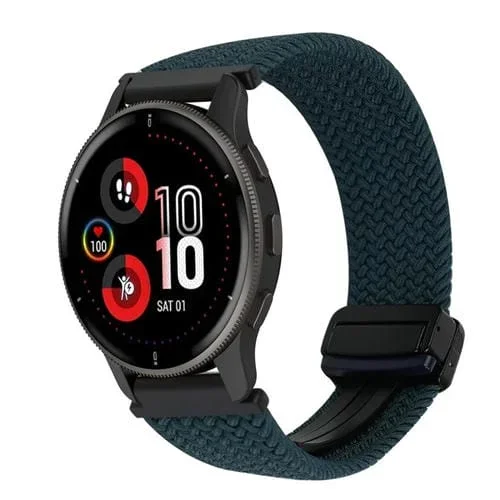 Correa de Reloj Trenzada Coros Pace 3 22mm con Hebilla Magnética (Verde Bosque)