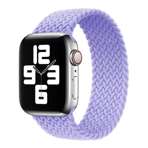 Correa de Reloj Trenzada de Nailon Una Sola Vuelta para Apple Watch Ultra 49mm y Series 8 a 1 42mm (Púrpura Claro)