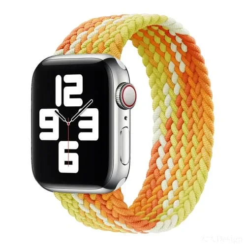 Correa de Reloj Trenzada de Nailon Una Vuelta para Apple Watch Ultra 49mm Serie 8 7 6 5 4 3 2 1 (Amarillo Naranja)