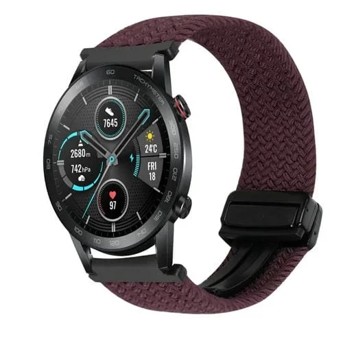 Correa de Reloj Trenzada For Honor Magic Watch 22mm con Hebilla Magnética (Gota de Cereza)