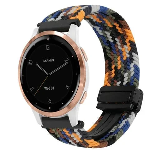 Correa de Reloj trenzada Garmin Active S 18mm con hebilla magnética (Camuflaje)