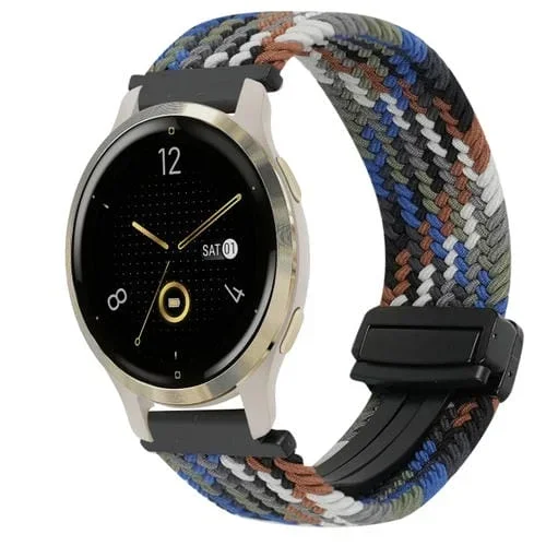 Correa de Reloj Trenzada Garmin Venu 2S 18mm Hebilla Magnética (Denim)