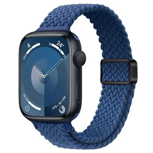Correa de Reloj Trenzada Nailon con Hebilla Magnética para Apple Watch Se 2022 44mm (Azul Atlántico)