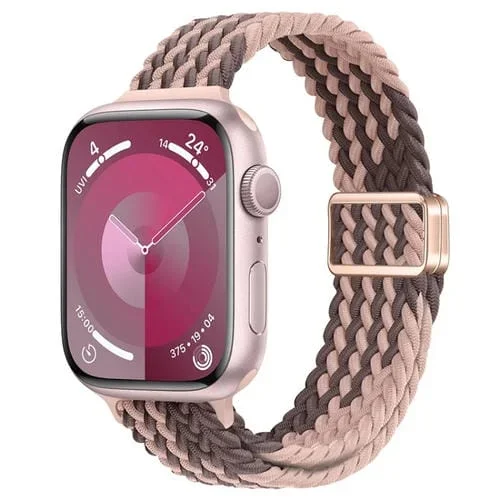 Correa de Reloj Trenzada Nailon con Hebilla Magnética para Apple Watch Se 2023 de 44mm (Violeta Ahumado)