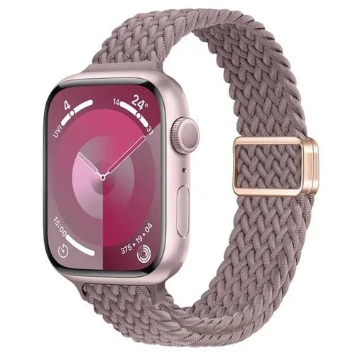 Correa de Reloj Trenzada Nailon con Hebilla Magnética para Apple Watch Series 3 42mm (Morado Ahumado)