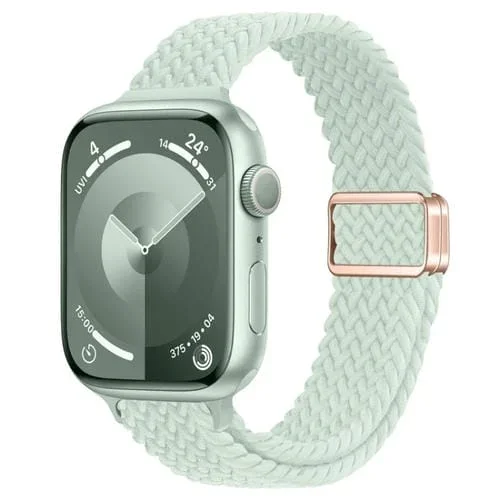 Correa de Reloj Trenzada Nailon con Hebilla Magnética para Apple Watch Series 5 44mm (Menta Claro)