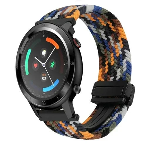 Correa de Reloj trenzada Ticwatch Gtx 22mm con hebilla magnética (Naranja Denim)