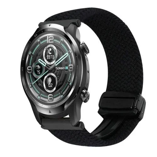 Correa de Reloj Trenzada Ticwatch Pro 22mm con Hebilla Magnética (Negra)