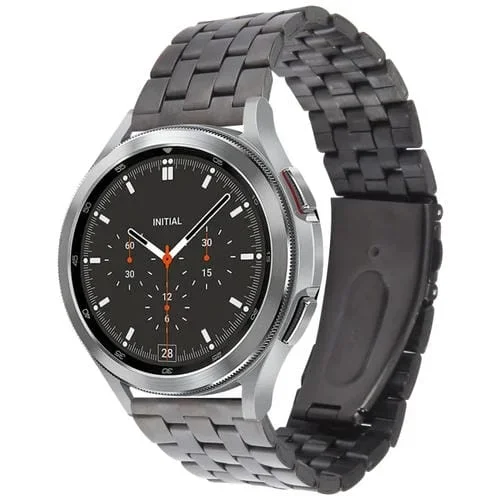 Correa de Reloj Universal Acero Inoxidable Cinco Cuentas 20mm (Negro)