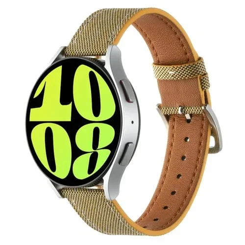Correa de Reloj Universal Cuero Vaquero 20mm con Hebilla (Amarillo)