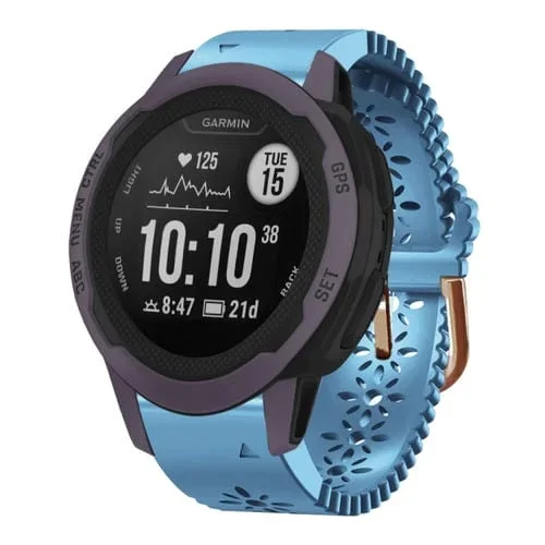 Correa de Silicona 20mm para Garmin Instinct 2S Lady’s con Punzón de Encaje (Azul)