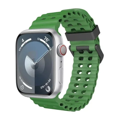 Correa de Silicona Apple Watch Series 7 45mm Dos Agujeros Diseño Océano (Alfalfa)