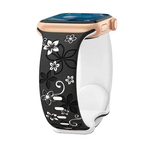 Correa de Silicona Bauhinia para Apple Watch Series 5 44mm (Negra y Blanca)