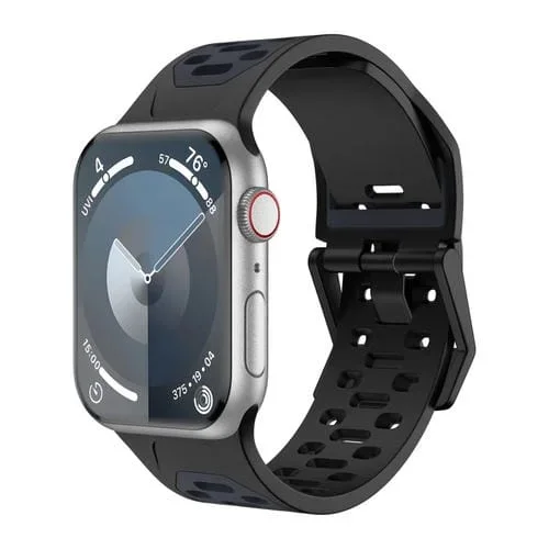 Correa de Silicona Bicolor Meteorite para Apple Watch Series 7 de 45mm (Negra y Gris)