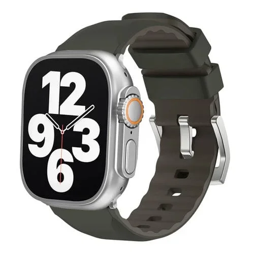 Correa de Silicona Bicolor para Apple Watch SE 44mm (Verde Oscuro)