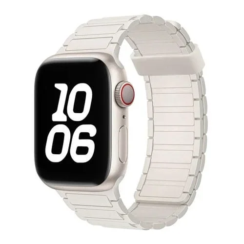 Correa de Silicona con Aro Magnético de Tres Cuentas para Apple Watch Series 3 de 38mm (Starlight)