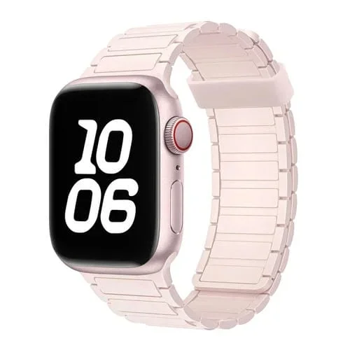 Correa de Silicona con Aro Magnético Tres Cuentas Apple Watch Series 5 40mm (Rosa Brillante)