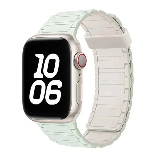 Correa de Silicona con Aro Magnético Tres Cuentas para Apple Watch Series 4 44mm (Menta Clara)