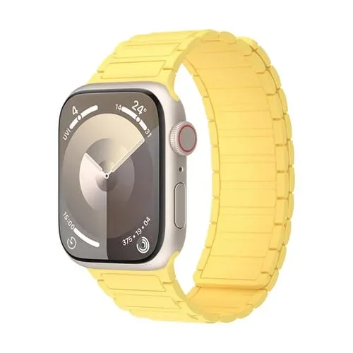 Correa de Silicona con Cierre Magnético para Apple Watch Series 7 41mm (Amarilla)