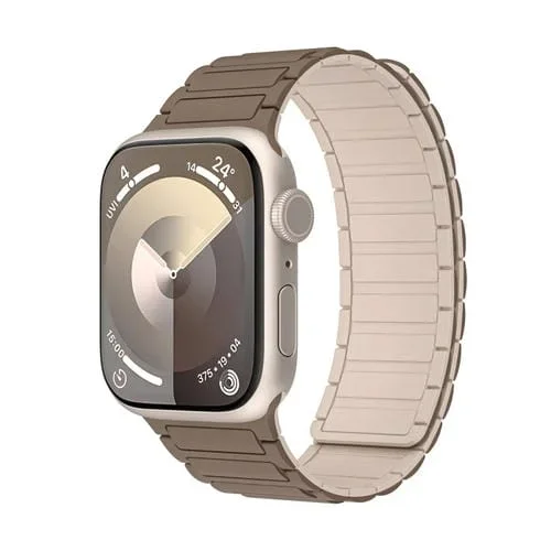 Correa de Silicona con Cierre Magnético para Apple Watch Series 7 41mm (Marrón Albaricoque)