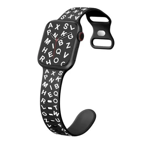 Correa de Silicona con Hebilla de Mariposa para Apple Watch 38mm (Negra y Blanca)
