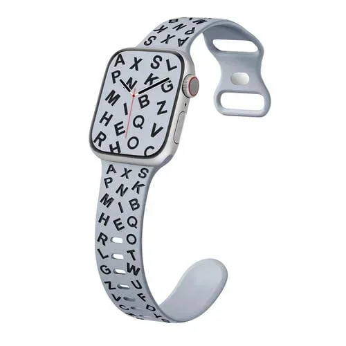 Correa de Silicona con Hebilla de Mariposa para Apple Watch Se 44mm (Gris y Negro)