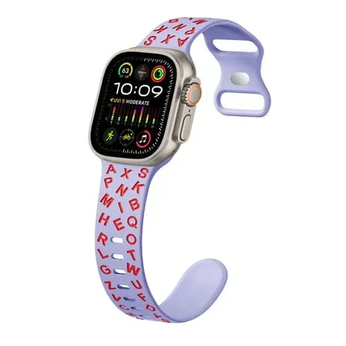 Correa de Silicona con Hebilla de Mariposa para Apple Watch Ultra 49mm (Rojo Lila)