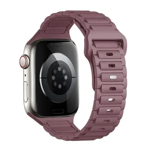 Correa de Silicona con Hebilla de Tres Cuentas para Apple Watch Se 2022 de 44mm (Morado Ahumado)